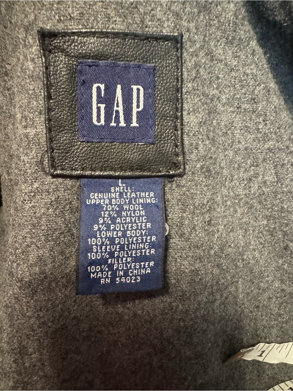 Ladies Gap Classic Black Leather Jacket - Women's Quilted Lined Coat large - Picture 6 of 8